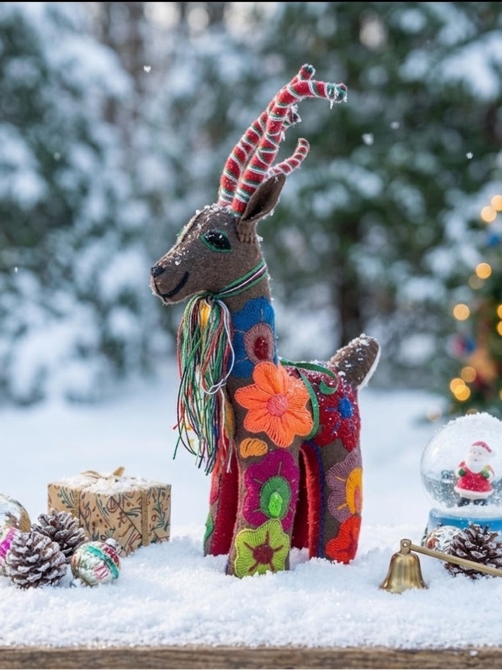 Mexican handmade Christmas decorations reindeers 16 inches tall